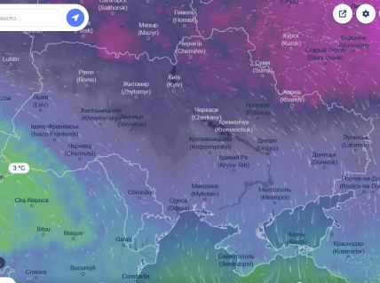 Карта погоди, температура на Закарпатті 2 лютого