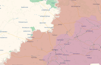 Карта боїв DeepState в Донецькій області 16.03.2026