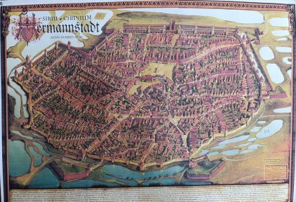 Карта Германштадта (Сібіу). Гравюра XVI століття. Фото автора