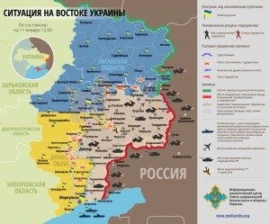 Карта АТО на востоке Украины