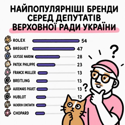 Самые популярные бренды часов среди нардепов