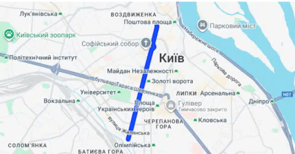 Володимирська вулиця у Києві — де на карті