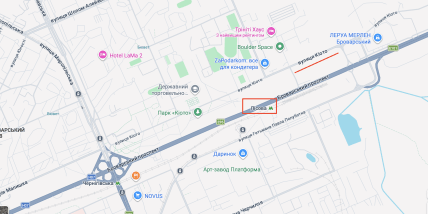 Обʼїзд Броварського проспекту у Києві на карті