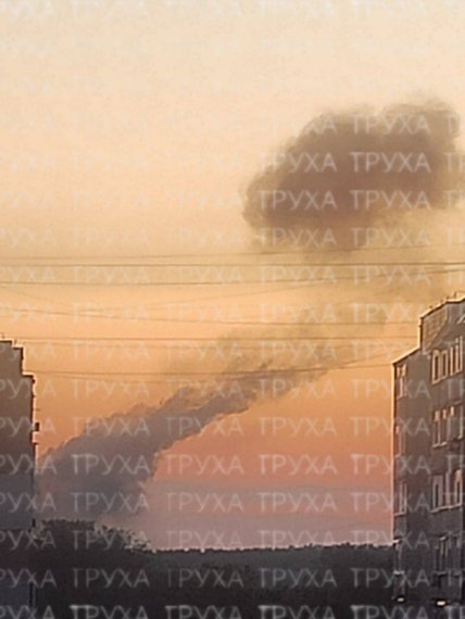 Дым в Сумах после взрыва