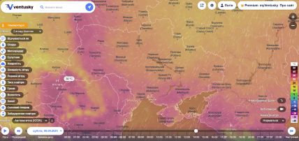 Погода в Украине 6 сентября, карта