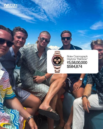 Ерлінг Голанд з годинником Rolex Cosmograph Daytona Rainbow