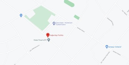 Кафе у Гранітному на карті