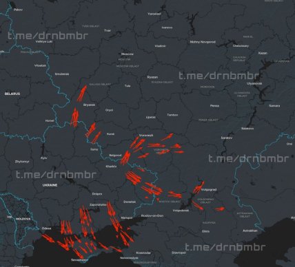 Дрони летять атакувати Росію та окуповані території 14 червня - карта
