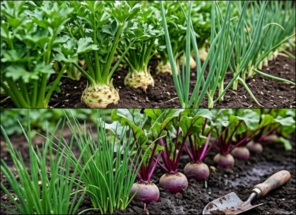 З чим садити часник, селеру, зелену цибулю та буряк