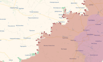 Карта DeepState, где идут бои за Покровск и у админграниц Днепропетровской области
