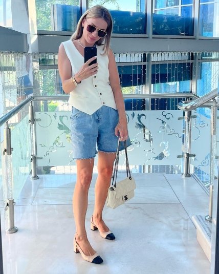 ната москаленко костюмный белый жилет