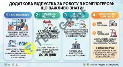 Додаткова відпустка для працівників із комп’ютерами