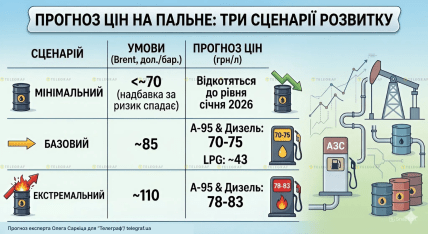 Три сценария развития цен на топливо, инфографика