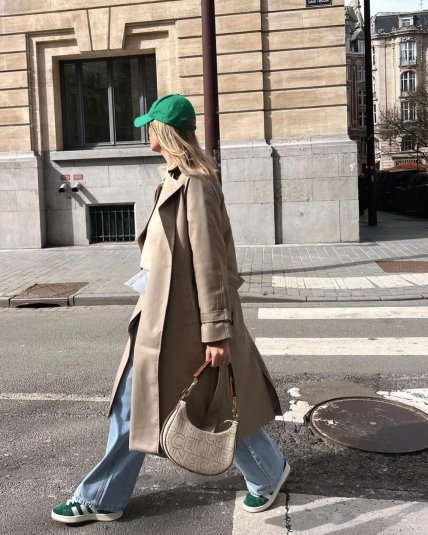 бежевий тренч з сумкою