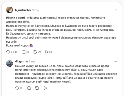 В Threads объясняют протесты в поддержку Михаила Федорова