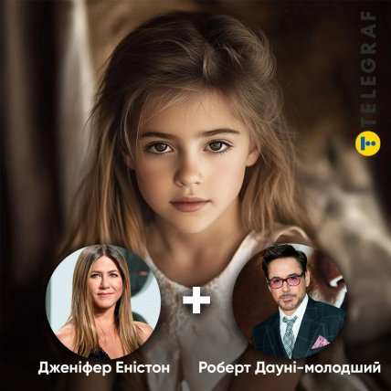 Дочь Дженнифер Энистон и Роберт Дауни-младшего по версии ИИ