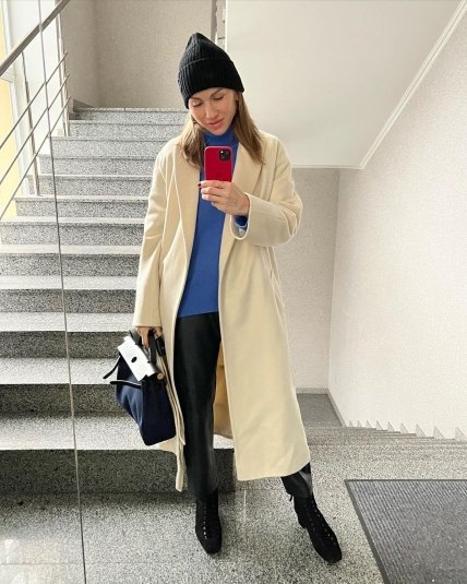 Образ с черной шапкой и пальто