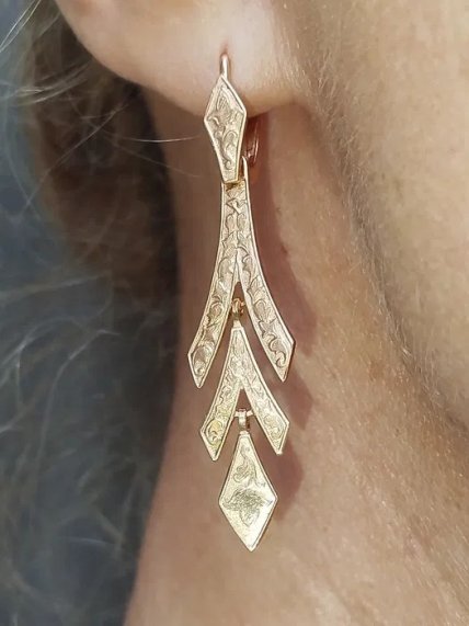 Золотые серьги СССР 585 пробы со звездой