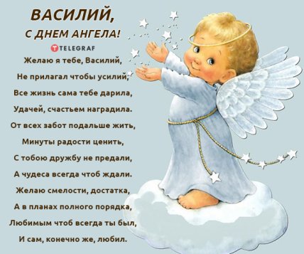 День ангела Василия: поздравления в стихах, открытках, видеопоздравлениях на 14 января