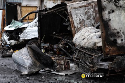 Згоріла техніка після атаки