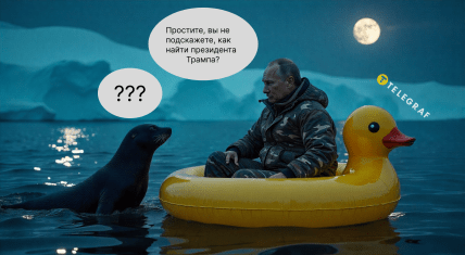 Путін пливе на Аляску, щоб зустрітися з Трампом, мем