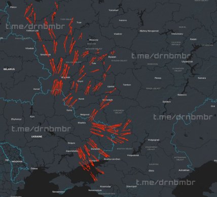 Дроны летят атаковать Россию, карта