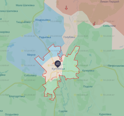 Карта боїв в Куп'янську