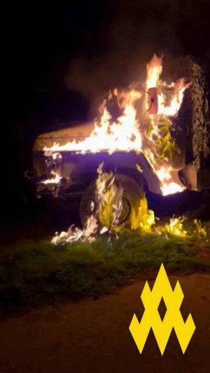 Партизани АТЕШ спалили військову вантажівку росіян