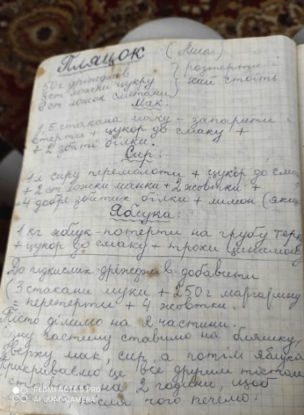 Старая тетрадь с рецептами