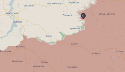 Оккупированная Успеновка в Запорожской области на карте боевых действий DeepState 9.11.2025
