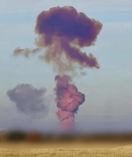 Фіолетовий гриб після вибуху під Оренбургом