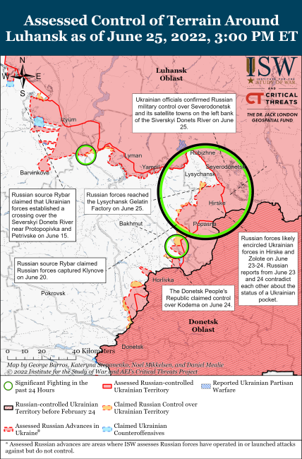 Карта бойових дій Донбас 26 червня