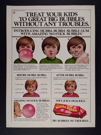 Старая американская реклама Хуббы Буббы из 80-х