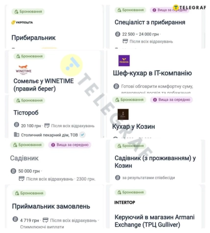 В Украине бронирование от мобилизации предлагают даже на неожиданные вакансии