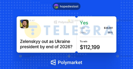 Ставка у 38 тисяч доларів на те, що Зеленський піде до 31 грудня 2026 року