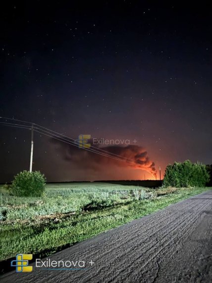 Пожежа у Борисоглєбську після атаки