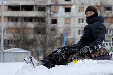 Первый снег в Харькове 2025