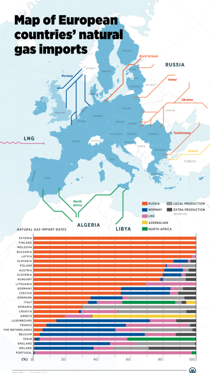 Импортеры российского газа в Европе 2021