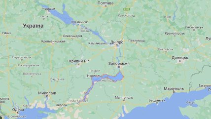 Каховское водохранилище на карте