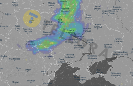 Карта опадів 3:00 11 серпня, скрін