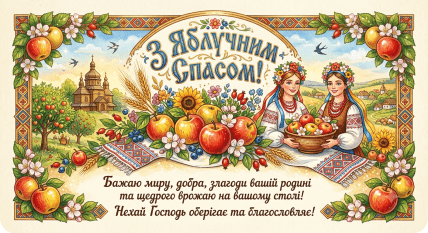 Яблочный Спас, открытки, картинки, поздравления
