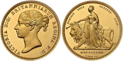 Монета 5 фунтов Королева Виктория