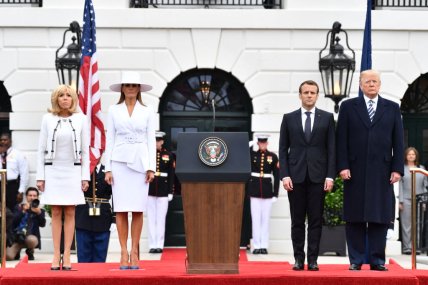 Визит Макронов в 2018 году в США