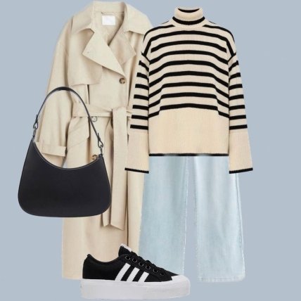 Стильный образ с бежевым тренчем