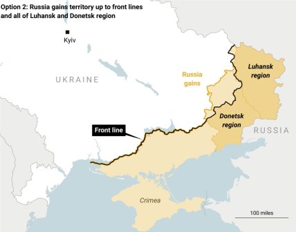 Карта можливої угоди щодо України, коли Путін отримає весь Донбас