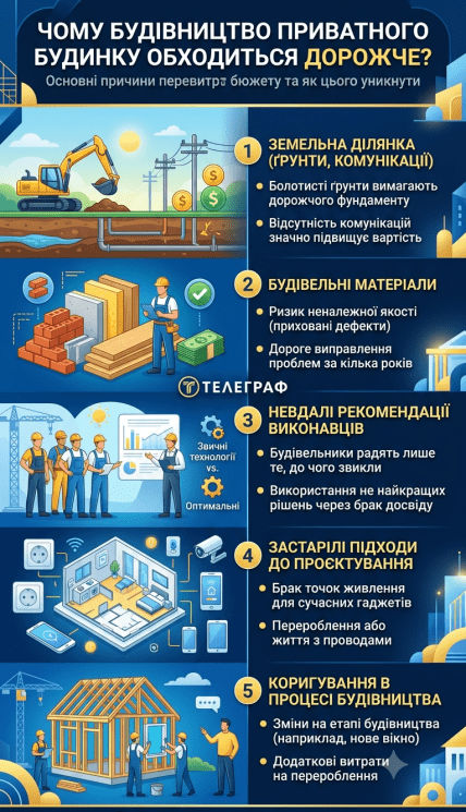 Что приводит к дополнительным затратам на строительство, инфографика