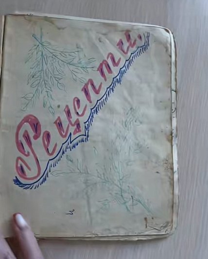 Старая тетрадь с рецептами