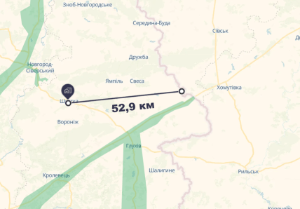 Шостка недалеко от границы