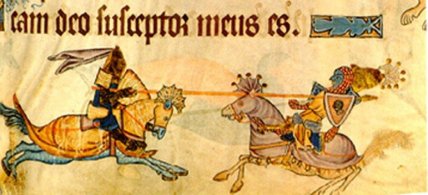 Ричард I Львиное Сердце против Салах ад-Дина. Аллегорическое изображение их противостояния. XIII век