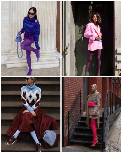 цветные колготы на осень 2023